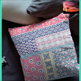 18 White Pink Patch Indoor Outdoor Zippered Throw Pillow Outdoor Pillows Outdoor, Outdoor Pillows