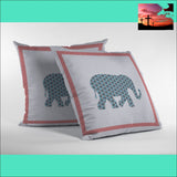 26 Blue Pink Elephant Indoor Outdoor Throw Pillow Outdoor Pillows Outdoor, Outdoor Pillows