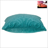 Aqua Quilted Velvet Square Throw Pillow Accent Throw Pillows Accent Throw Pillows, Home Decor