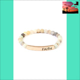 Faith Natural Stone Stretch Bracelet AMAZONITE Jewelry & Accessories - Bracelets & Bangles - Charm Bracelets $20 - $50,bracelets & 