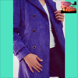 Longline Blazer With Vintage Buttons in Purple Cord Women’s Fashion - Women’s Clothing - Jackets & Coats - Jackets $150 - $200, blazer,