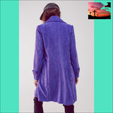 Longline Blazer With Vintage Buttons in Purple Cord Women’s Fashion - Women’s Clothing - Jackets & Coats - Jackets $150 - $200, blazer,