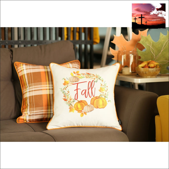 Set Of 2 18 Fall Thanksgiving Pumpkin Throw Pillow Cover Accent Throw Pillows Accent Throw Pillows, Home Decor