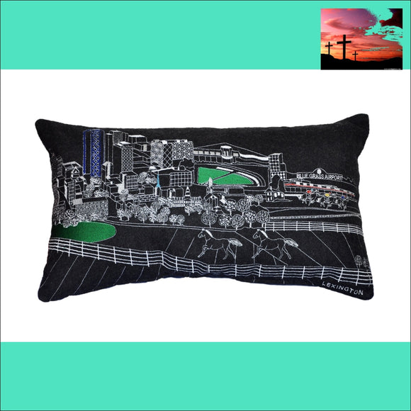 24 Black Lexington Nighttime Skyline Lumbar Decorative Pillow Accent Throw Pillows Accent Throw Pillows, Home Decor