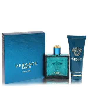 Versace Eros by Versace Gift Set -- 3.4 oz Eau De Toilette Spray + 3.4 oz Shower Gel (Men) Versace fragrance for men, Versace