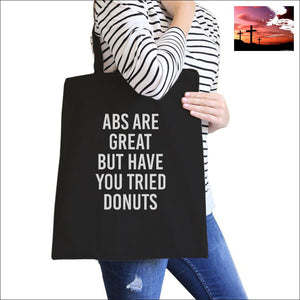 Abs Are Great But Black Canvas Bag Funny Workout Quote Fitness Bag Women - Bags - Totes $0 - $20 $20 Bags Bags & Wallets birthday