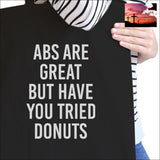 Abs Are Great But Black Canvas Bag Funny Workout Quote Fitness Bag Women - Bags - Totes $0 - $20 $20 Bags Bags & Wallets birthday