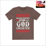 Engineers Needed Heros So God Created Mechanics Short Sleeve Tee Brown / XS Men - Apparel - Shirts - T-Shirts $20 - $50 affordable gifts
