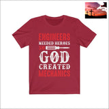 Engineers Needed Heros So God Created Mechanics Short Sleeve Tee Canvas Red / XS Men - Apparel - Shirts - T-Shirts $20 - $50 affordable