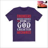 Engineers Needed Heros So God Created Mechanics Short Sleeve Tee Team Purple / XS Men - Apparel - Shirts - T-Shirts $20 - $50 affordable
