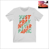 Just Pray Never Panic Short Sleeve Tee Ash / XS Men - Apparel - Shirts - T-Shirts $20 - $50 affordable gifts all sizes apparel army