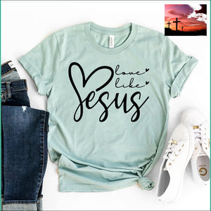Live Love Jesus T-Shirt 2XL / Heather Blue Women’s Fashion - Women’s Clothing - Tops & Tees - T-Shirts $20 - $50, christian, jesus,