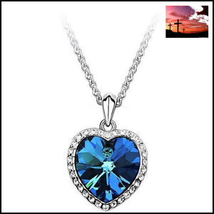 New Arrival Zircon Titanic Ocean Heart Silver Necklace Woman Sweater Chain Luxurious Fashion Statment Necklace for women necklace heart