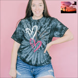 Tie Dye Faith Hope Love Heart T-Shirt Tie Dye Black / S Women’s Fashion - Women’s Clothing - Tops & Tees - T-Shirts $20 - $50, black,