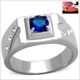 TK1929 - Stainless Steel Ring High polished (no plating) Men Synthetic Montana Ring Men, Ring