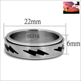 TK2926 - Stainless Steel Ring High polished (no plating) Men Epoxy Jet Ring Men, Ring