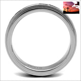 TK2926 - Stainless Steel Ring High polished (no plating) Men Epoxy Jet Ring Men, Ring