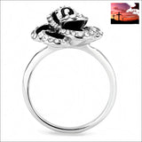 TK3577 - Stainless Steel Ring No Plating Women Top Grade Crystal Clear Ring Ring, Women