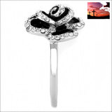 TK3577 - Stainless Steel Ring No Plating Women Top Grade Crystal Clear Ring Ring, Women