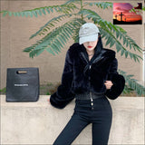 Women Faux Rabbit Fur Coat Faux Fur Bomber Jacket Short Fluffy Women’s Fashion - Women’s Clothing - Jackets & Coats - Faux Fur $75 - $100,